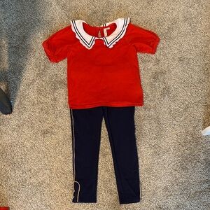 Janie and Jack Red and Navy Kids Matching Set